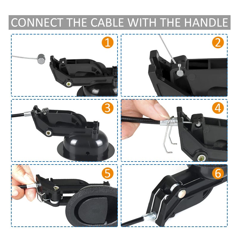 Baridwon Recliner Replacement Parts with Pull Handle and Release Cable (2-Sets), Repair Recliner Mechanism Parts Compatible with Most Furniture of Recliner Sofa Couch Chair - Image 5