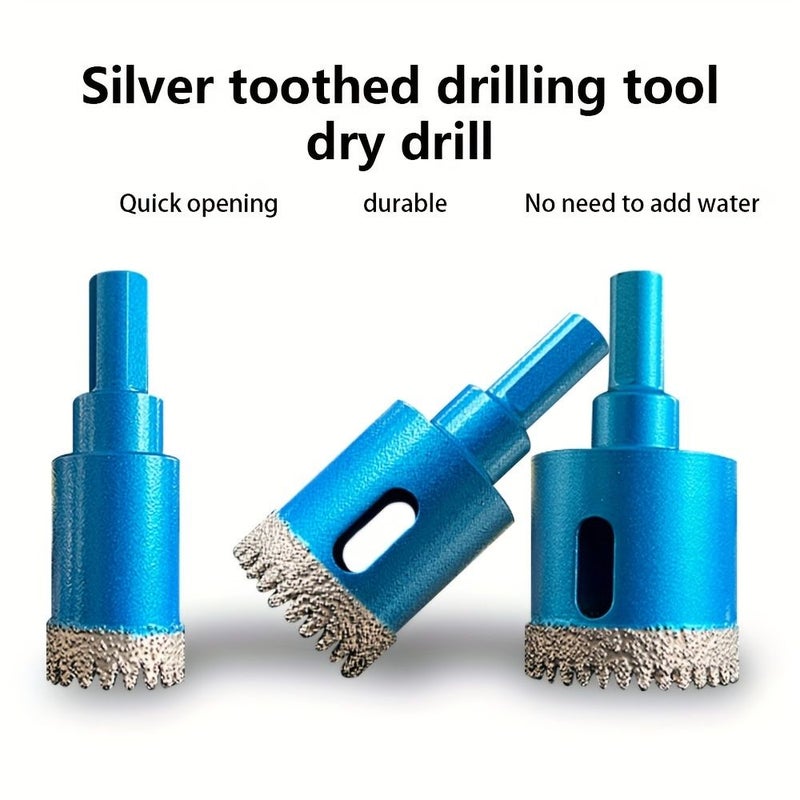 1PC Diamond Coated Hole Saw Cutting Tool Brazed Serrated Hole Drill Bit 40mm Triangular Shank Dry And Wet Drilling For Granite Quartz Porcelain - Image 5