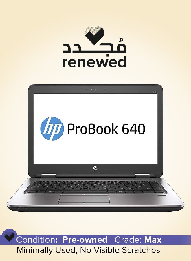 HP تم تجديده - كمبيوتر محمول ProBook 640 G3 بشاشة عالية الدقة مقاس 14 بوصة، ومعالج Core i5/ثنائي النواة/الجيل السابع/ذاكرة وصول عشوائي سعتها 8 جيجابايت/محرك أقراص SSD سعة 256 جيجابايت/نظام التشغيل Windows 10/ورسومات Intel HD - Image 1