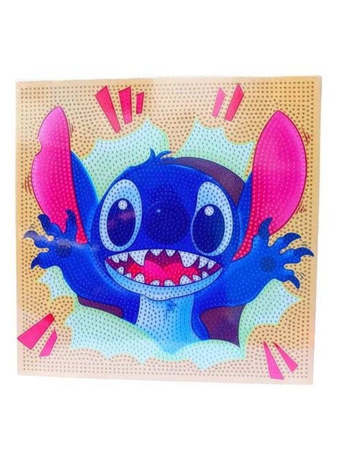 Diy 3D Diamond Painting Kit for Kids Develop Focus Skills and Patience, Improve Visual Coordination 20 X 20 cm (Stitch) - Image 1
