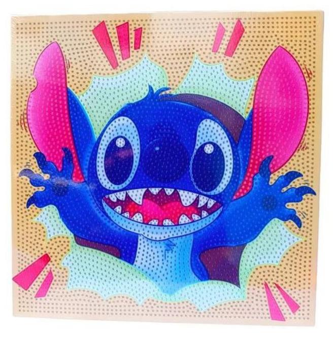 Diy 3D Diamond Painting Kit for Kids Develop Focus Skills and Patience, Improve Visual Coordination 20 X 20 cm (Stitch) - Image 1