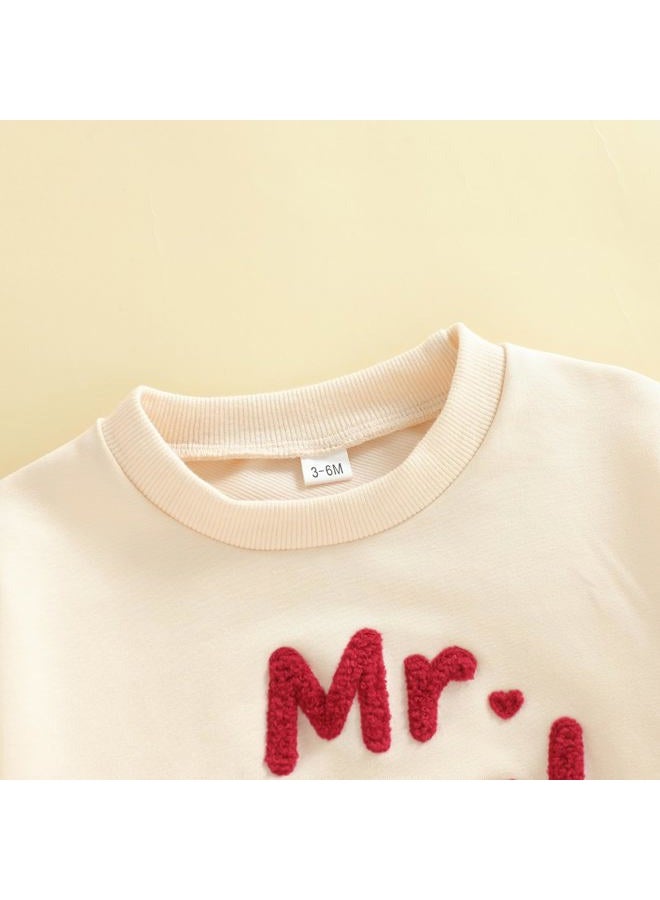 Lucikamy Newborn Baby Boy Girl Valentine's Day Outfits Sweatshirt Romper Infant Long Sleeve Bubble Onesie Spring Clothes, Beige Steal Heart, 0-3 Months - Image 5