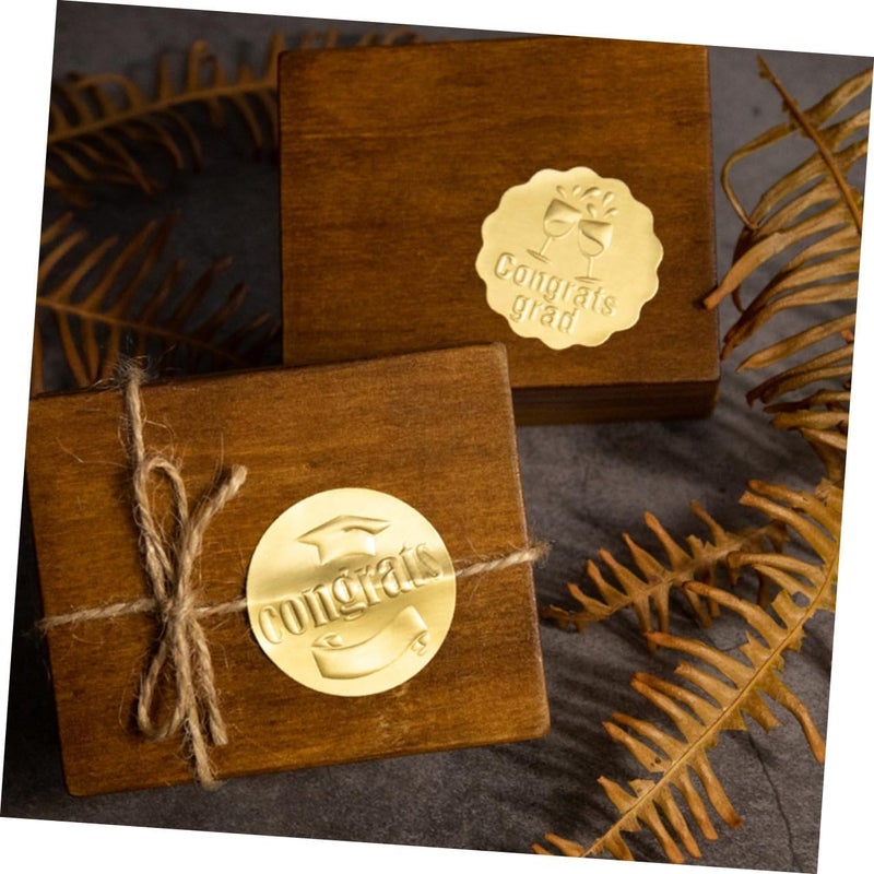 10 Sheets Graduation Gold Foil Embossed Stickers Self-Adhesive Envelope Seals for Scrapbooking Party Decorations and Packing - Image 4