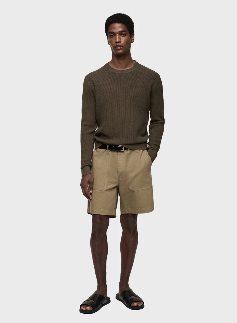 Mango Man Ribbed Crew Neck Sweater