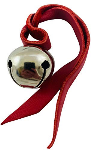 Westmon Works Believe Ornament Metal Sleigh Bell on Leather Cord Christmas Tree Decoration with Gift Bag