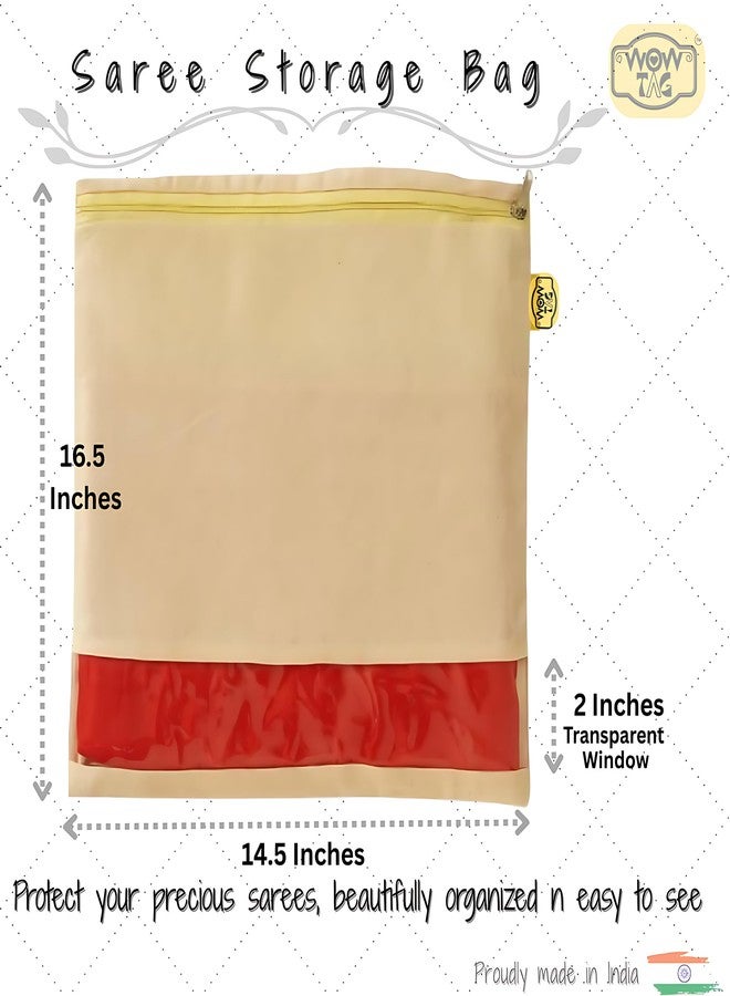 Wowtag Garments Storage Combo – 3 Foldable large Organizer Bags, 5 Reusable Saree covers | Dust proof, Breathable Cloth Storage,Wardrobe, Travel & Closet Organization - Image 4
