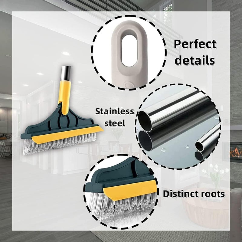 TECH LOGO ELECTRONICS Bathroom Cleaning Brush Bathroom Cleaning Accessories Tiles Cleaning Brush Bathroom Brush with Long Handle Tile Cleaner Brush Bathroom Floor Cleaning Brush (2,3 in 1 Brush) (2 in 1 Bathroom) - Image 3