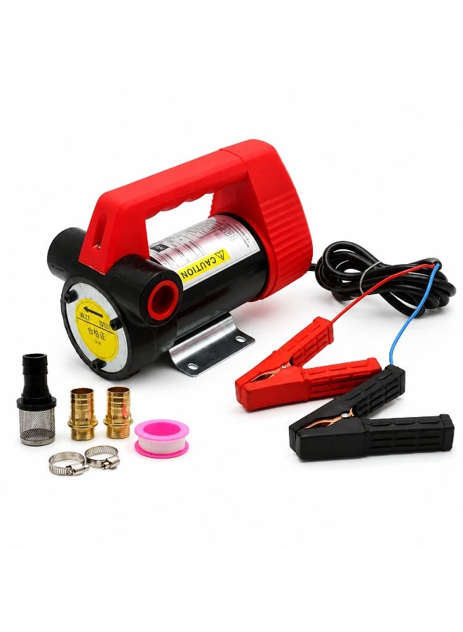 12V Electric Diesel Transfer Pump with Battery Clamps and Accessories, Portable Fuel Transfer Pump for Diesel and Oil - Image 2
