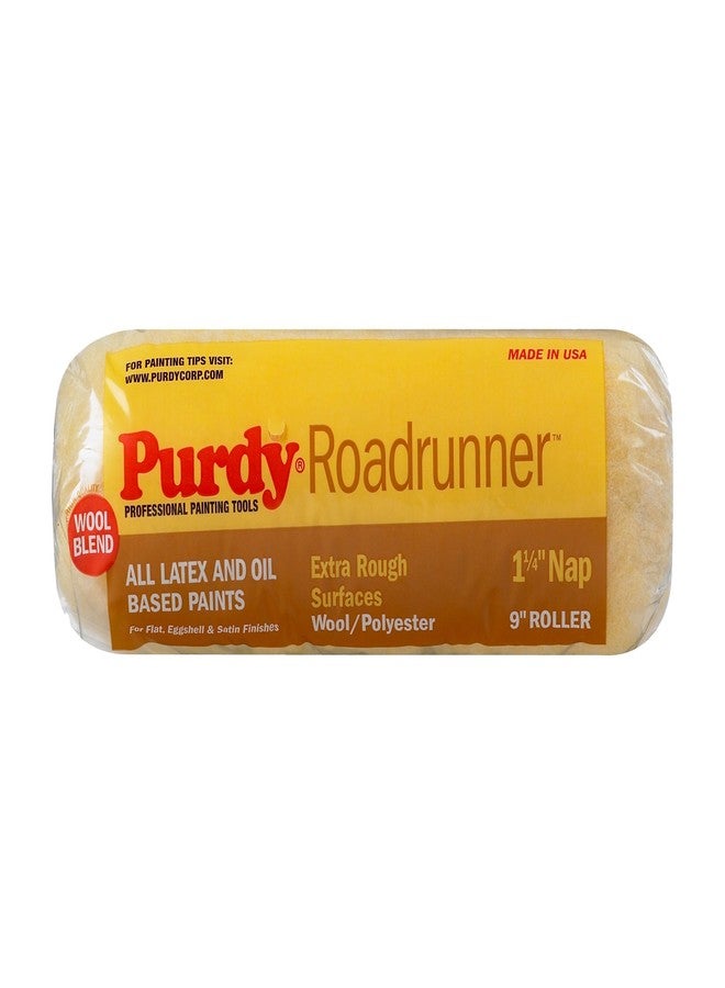Purdy 144654097 Roadrunner 50/50 Lambswool/Polyester Blend Roller Cover, 9 inch x 1-1/4 inch nap - Image 1