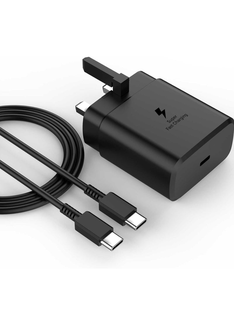 بيوينتي 45W Super Fast USB-C Charger for Samsung Galaxy S24, S23 Series  Galaxy Tab S10 – Includes 1.5M C to C 5A Charging Cable - Image 1