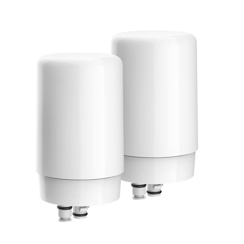AQUA CREST Faucet Filter Replacement for Brita Faucet Filter Brita 36311 On Tap Water Filtration System Brita FR200 FF100 Replacement Filter White Pack of 2