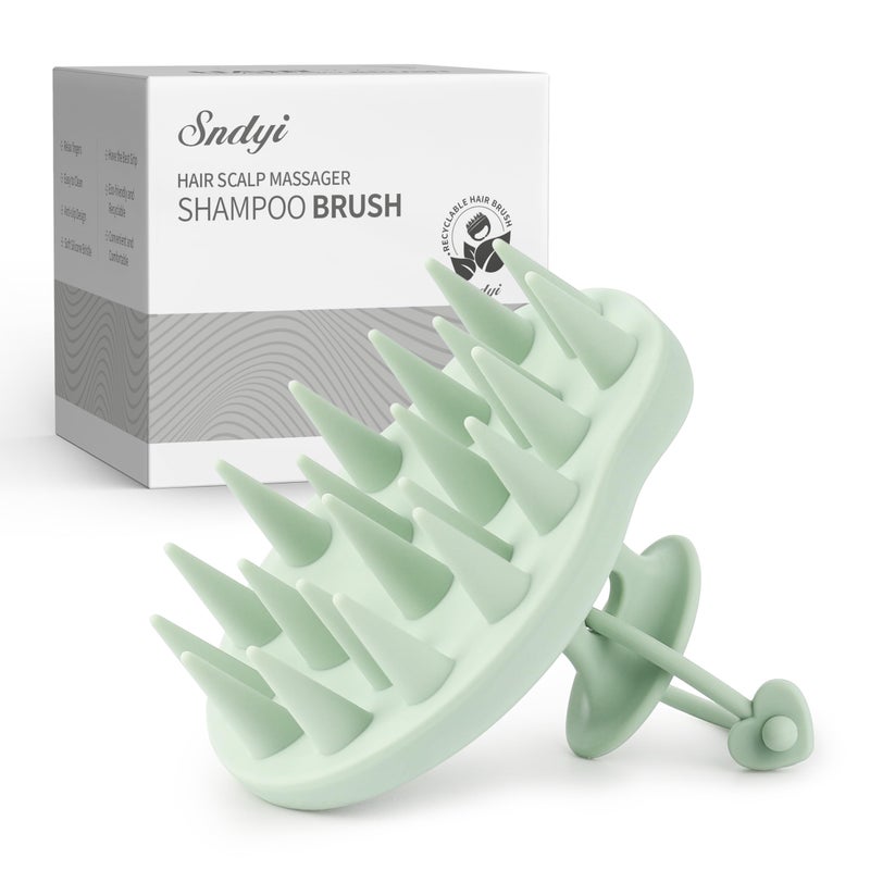 Sndyi Silicone Scalp Massager Hair Growth, Scalp Scrubber with Soft Silicone Bristles, Scalp Exfoliator for Dandruff Removal, Large Size Shampoo Brush, Wet Dry Scalp Brush for Long Thick Curly Hair - Image 1