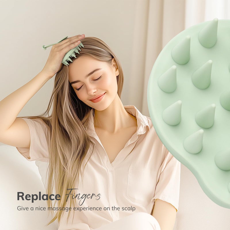 Sndyi Silicone Scalp Massager Hair Growth, Scalp Scrubber with Soft Silicone Bristles, Scalp Exfoliator for Dandruff Removal, Large Size Shampoo Brush, Wet Dry Scalp Brush for Long Thick Curly Hair - Image 3