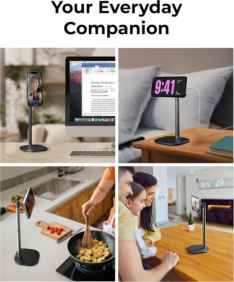 cooper MagStand - Adjustable Magnetic iPhone Stand for Desk & Phone Holder for Video Recording, Compatible with MagSafe, Stand for iPhone 17 Pro Max, 16-12 (x2 Pack - Night Black) - Image 5