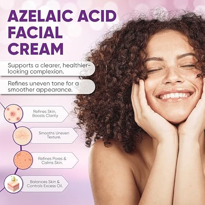 Aobbiy Azelaic Acid Cream for Face: Redness-Soothing Azelaic Acid Facial Cream for Uneven Tone, Blemish-Prone Skin, Pore Care and Skin Clarity Support, 1 oz - Image 3