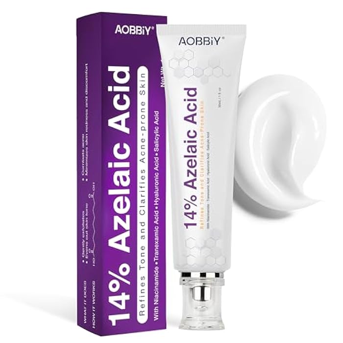 Aobbiy Azelaic Acid Cream for Face: Redness-Soothing Azelaic Acid Facial Cream for Uneven Tone, Blemish-Prone Skin, Pore Care and Skin Clarity Support, 1 oz - Image 1