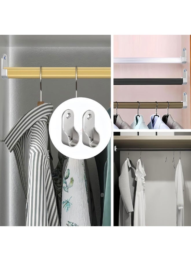 درافل دعامة طرفية بيضاوية الشكل لقضيب خزانة الملابس من دورافيل، وصلة أنبوبية لتعليق الملابس من النوع البيضاوي، دعامة أنبوب خزانة الملابس مع براغي (عبوة من 12 قطعة) - Image 5