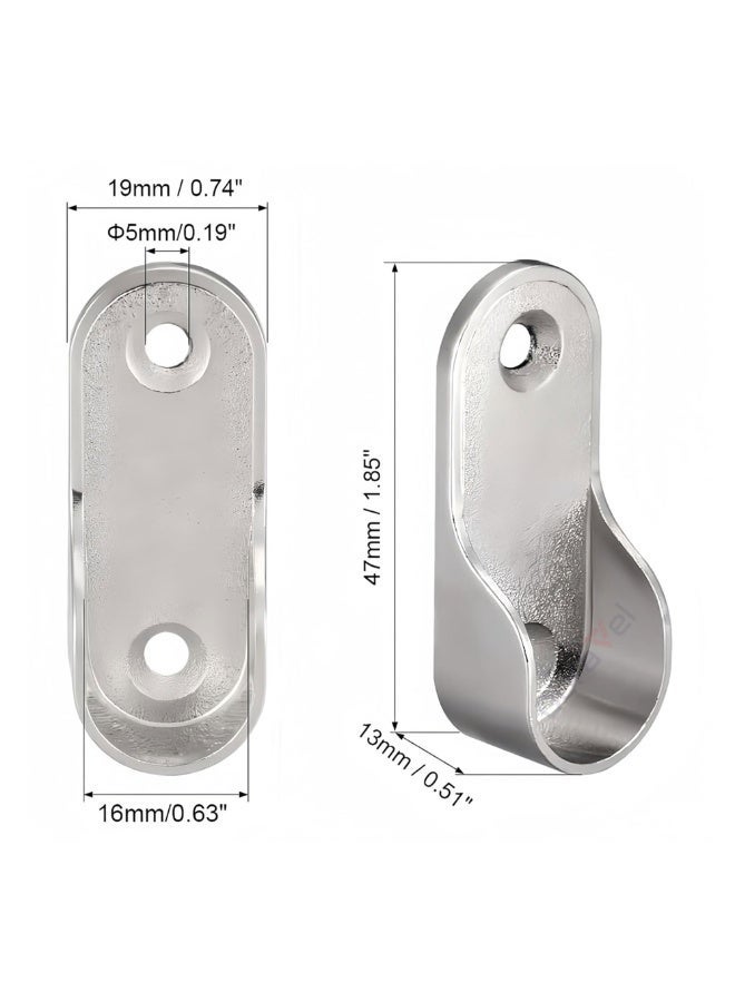 درافل دعامة طرفية بيضاوية الشكل لقضيب خزانة الملابس من دورافيل، وصلة أنبوبية لتعليق الملابس من النوع البيضاوي، دعامة أنبوب خزانة الملابس مع براغي (عبوة من 12 قطعة) - Image 3