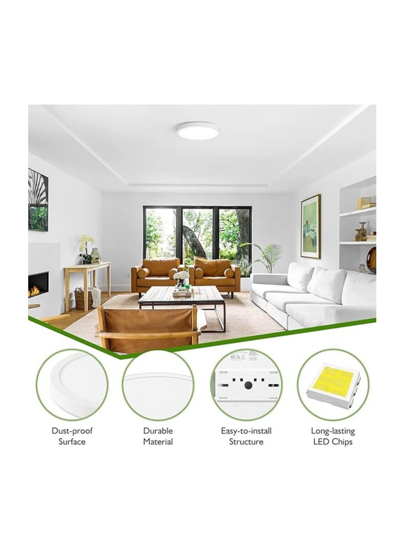 Hylumen 30cm 48W LED Ceiling Light (White Light 4000k) Round Modern LED Ceiling Lamp Ultra Bright, Energy Efficient, Modern Flush Mount Lighting for Home & Office White - Image 4