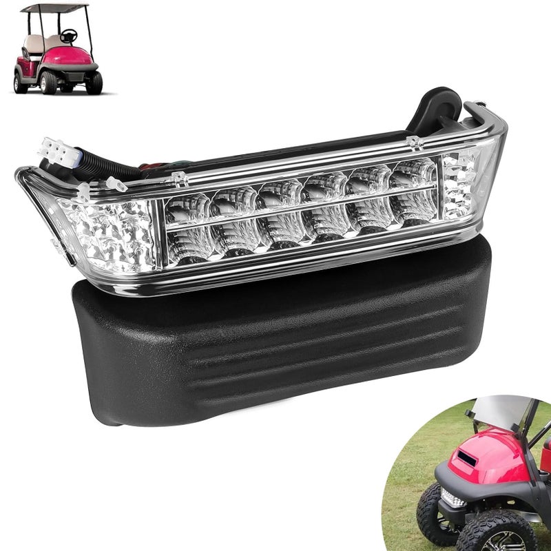 Generic Drive-up Golf Cart LED Headlight, 12V Head Light with Bumper for Club Car Precedent 2004-UP Electric Models Replacement OEM 102524801 1025248-01 - Image 1