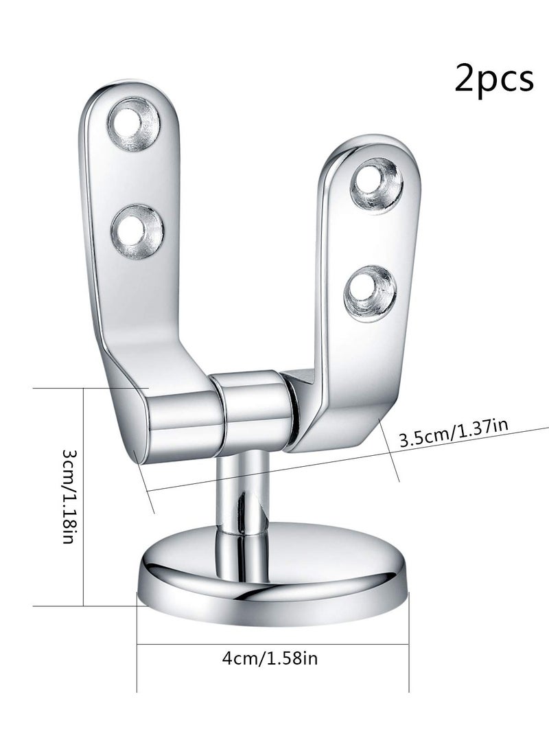 Excefore Toilet Seat Hinges Replacement, Chrome Finished Toilet Seat Hinge Fixings, Toilet Seat Hardware for Installing Fixed Toilet Seat Parts -Zinc Alloy Material (2 Pcs)  - Image 2