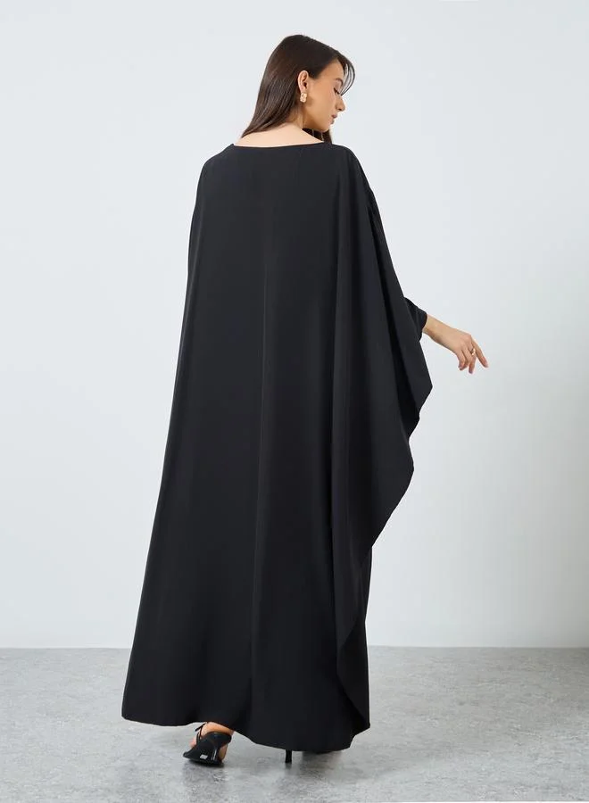 تايك تو Take Two Solid Batwing Sleeve Maxi Kaftan