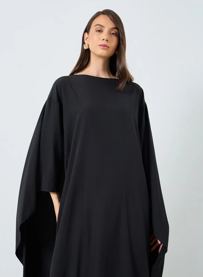 تايك تو Take Two Solid Batwing Sleeve Maxi Kaftan