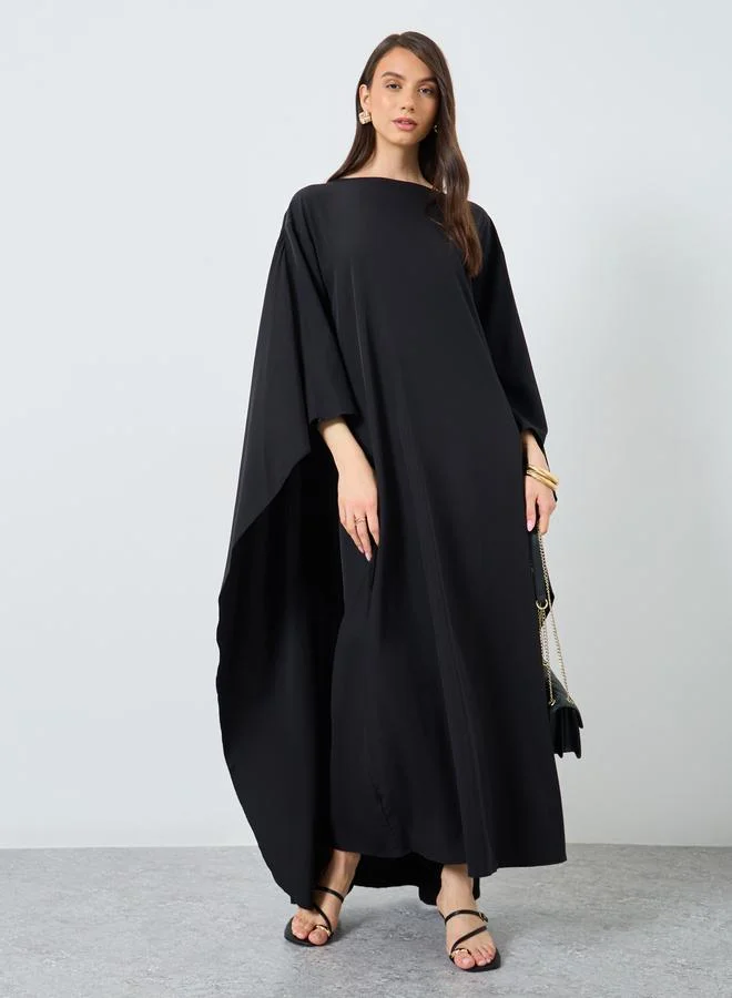 تايك تو Take Two Solid Batwing Sleeve Maxi Kaftan