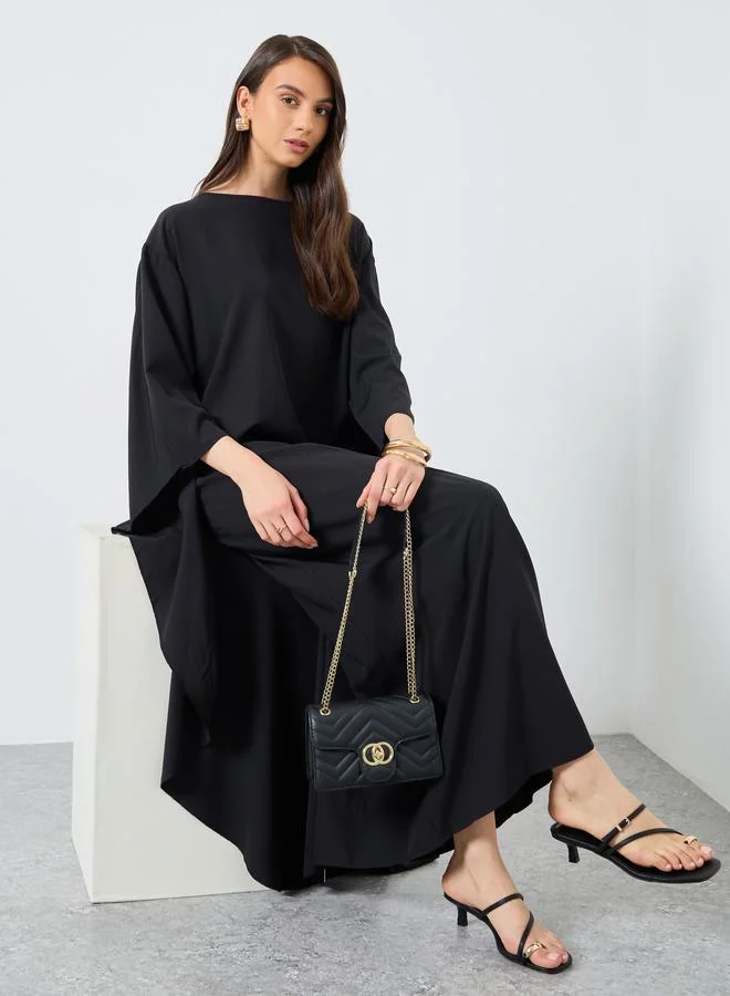 تايك تو Take Two Solid Batwing Sleeve Maxi Kaftan