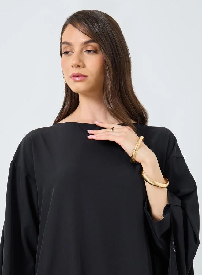 تايك تو Take Two Solid Batwing Sleeve Maxi Kaftan
