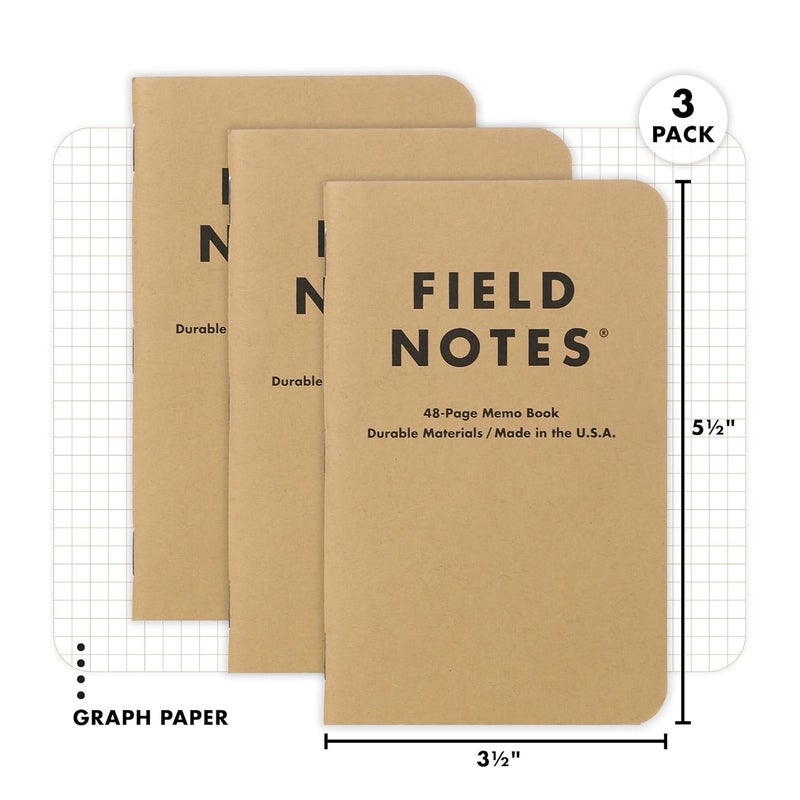 Field Notes Kraft Graph 3-Pack Memo Books - 48 Pages Each - Image 2