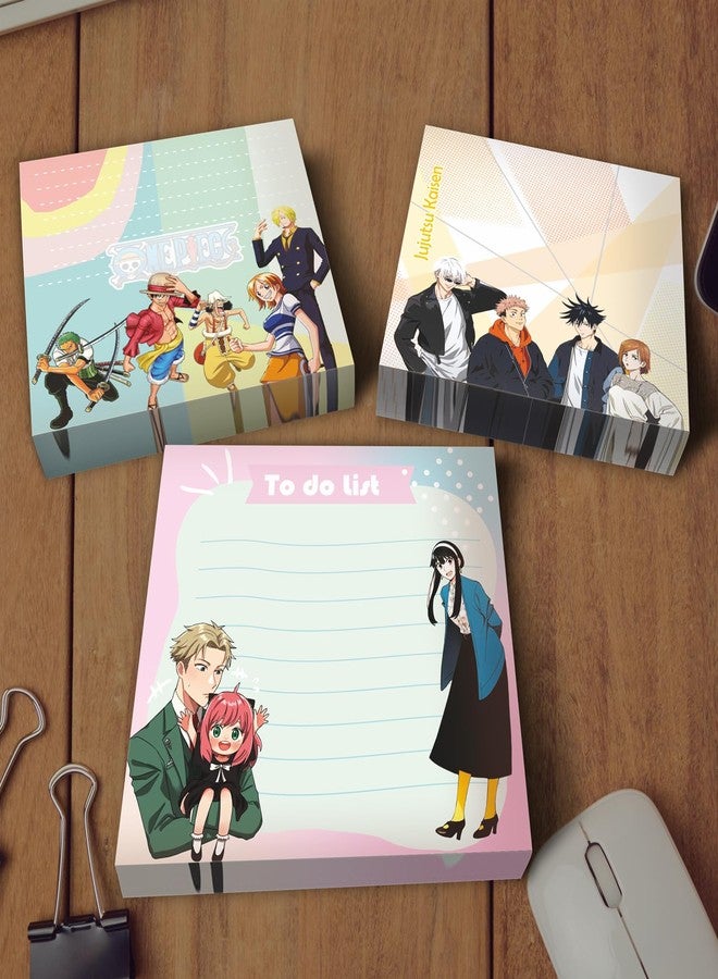 NS Trading Anime Cute Memo Pad 01 (Set of 3 Pads) Each Pad 100 Pages - Image 1