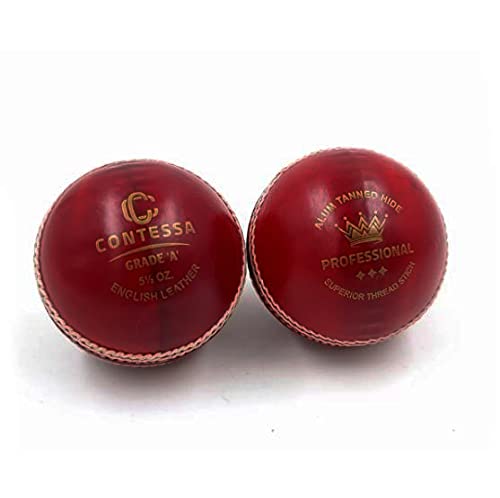 CONTESSA English Leather Cricket Balls (Hand Stitched,Alum Tanned,4 Piece,RED) (2) - Image 4