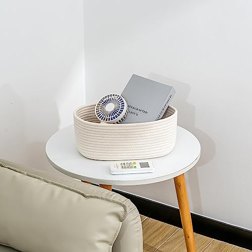 CubesLand Cube Shelf Closet Storage Baskets Bins,Woven Basket for Organizing/Storage,Long-lasting &Skin-friendly Toy Storage Basket Bin,Stylish Room Decor Basket,Off White Cotton Rope Basket 2 Packs - Image 4