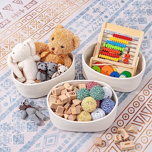 CubesLand Cube Shelf Closet Storage Baskets Bins,Woven Basket for Organizing/Storage,Long-lasting &Skin-friendly Toy Storage Basket Bin,Stylish Room Decor Basket,Off White Cotton Rope Basket 2 Packs - Image 2