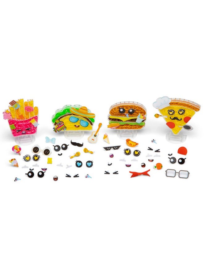 راينبو لووم :Loomies Food Figurines - 4 Character Rubber Band Kit - اصنع 4 شخصيات ذات طابع طعام، مجموعة حرفية DIY، رائعة للحفلات، للأطفال من سن 7 سنوات فما فوق  - Image 4