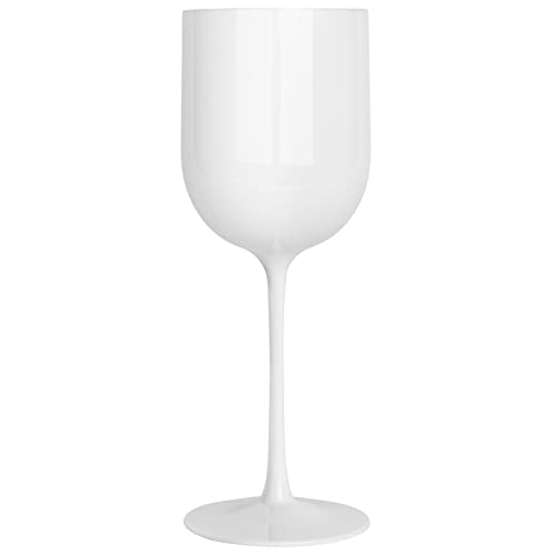 PLASTICPRO White Plastic Wine Glasses Set of 10 Elegant Wine Goblets Hard Plastic Wine Cups on Stem 12 Ounce - Image 3