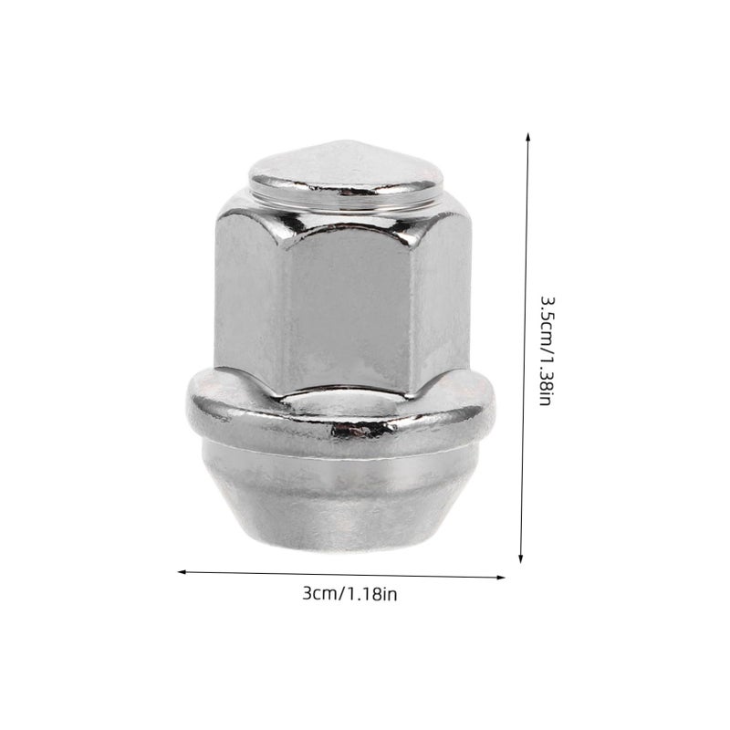 Solid Reinforced Silver Hub Caps 14x1 5 Wheel Lug Nut Covers Tire Screw Protectors - Image 3