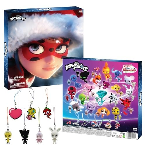 Miraculous Ladybug Ultimate Advent Kwami Calendar - 24 Days of Miniature Kwamis & EVA Seasonal Charms - Christmas Countdown Calendar with Hooks & Ribbons, Festive Collectible Toys for Kids Holiday Joy - Image 2