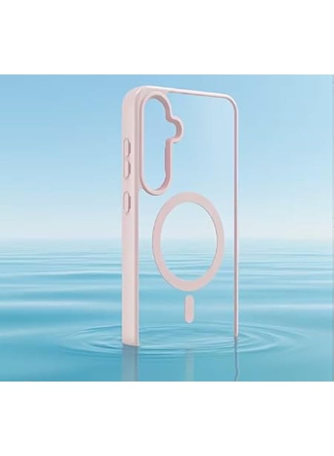 Clear Magnetic Case for Samsung Galaxy A16 Wireless Charging Compatible Shockproof Transparent Cover Strong Magnet Slim Protective Case Pink - Image 4