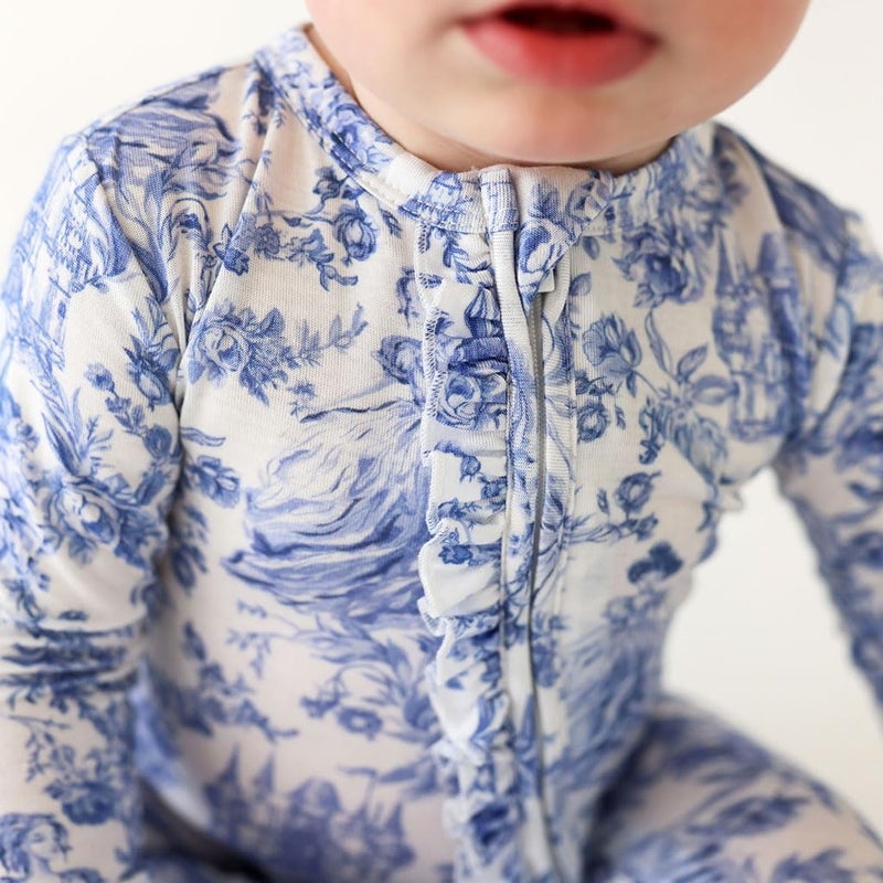 Posh Peanut Footie Pajamas for Baby Girls â€“ Sleepers in Ultra-Soft Viscose from Bamboo with 2-Way Zipper & Ruffle Trim â€“ Newborn to Toddler Sleepwear - Briar, Preemie - Image 3