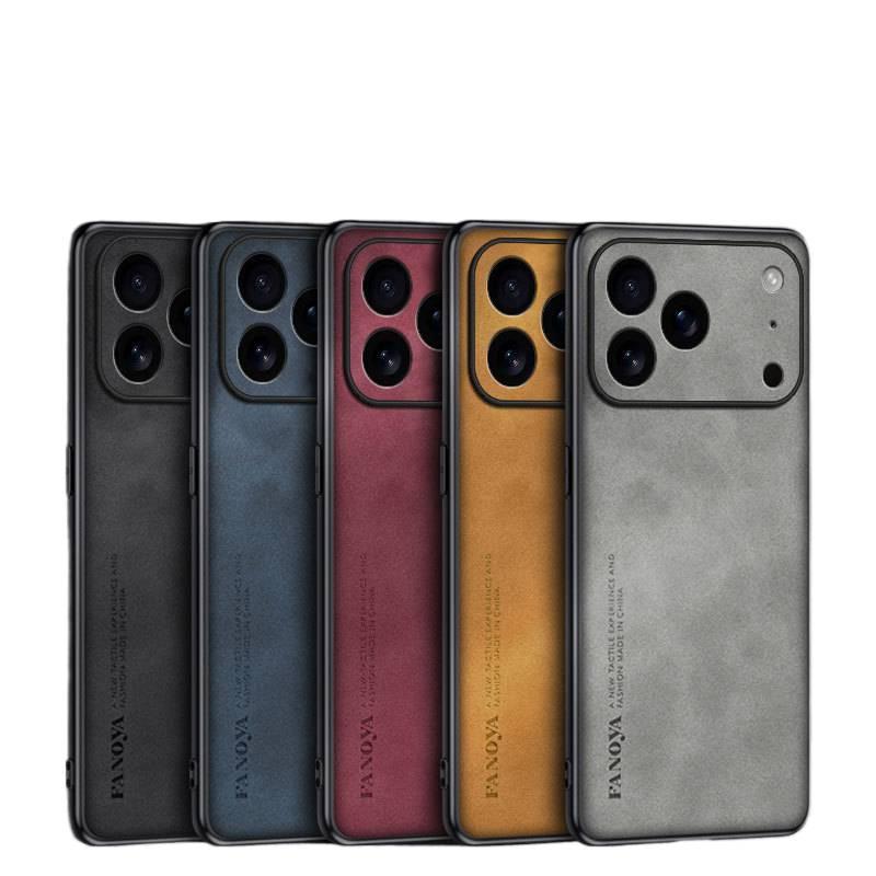 BB Leather Texture Protective Case for iPhone 17 / 17 Air / 17 Pro / 17 Pro Max with Shockproof and Drop Protection plus Shockproof plus Anti-Slip Grip plus Scratch Resistant in Graphite Black - Image 1