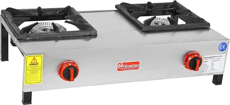 Himaksan Industrial Type Natural Gas 2 Burner Short Leg Restaurant Stove 