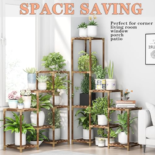 HOMKIRT Large Corner Plant Stand with Grow Light, Plant Shelf Indoor Flower Stand for Living Room Patio Garden Home Decor - Image 4