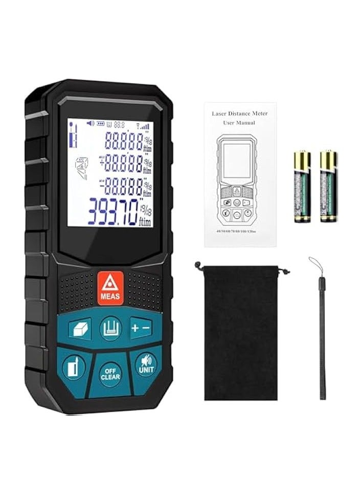 PROMASS Laser Measurement Tool, Portable Laser Measure, Digital Laser Rangefinder with Real-Time Angle and Waterproof LCD Display, Laser Metel  - Image 1