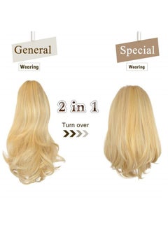 SOFEIYAN 13" Ponytail Extension Long Curly Ponytail Clip in Claw Hair Extension Natural Looking Synthetic Hairpiece for Women 