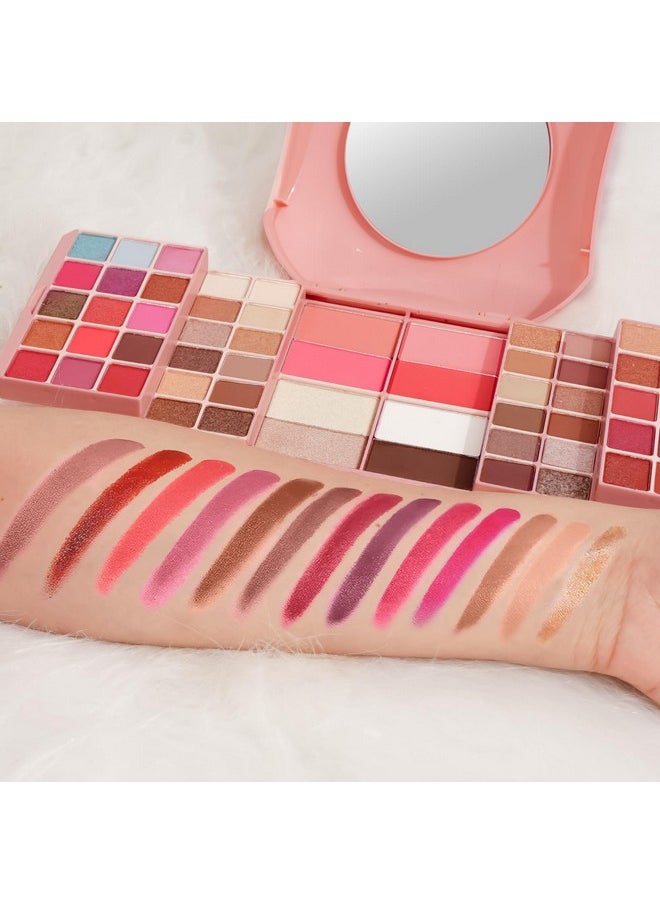 MISS ROSE M All In One Makeup Kit Setprofessional Makeup Kit For Women Full Kit Includes 54 Colors Eyeshadow Paletteeyeliner Eyebrow Pencil Mascara Makeup Brushes Liquid Lipstick Eyebrow Soap (013Pink)  - Image 3