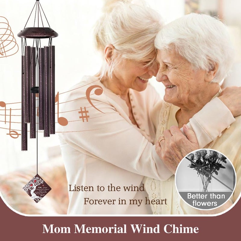 Howarmer Memorial Wind Chime with Cardinal Bird and Tree â€“ Sympathy Gift for Loss of Loved One â€“ Bereavement Wind Chime with Saying â€œA Little Red Cardinal Bird to Let You Knowâ€ for Garden or Outdoor Decor - Image 3