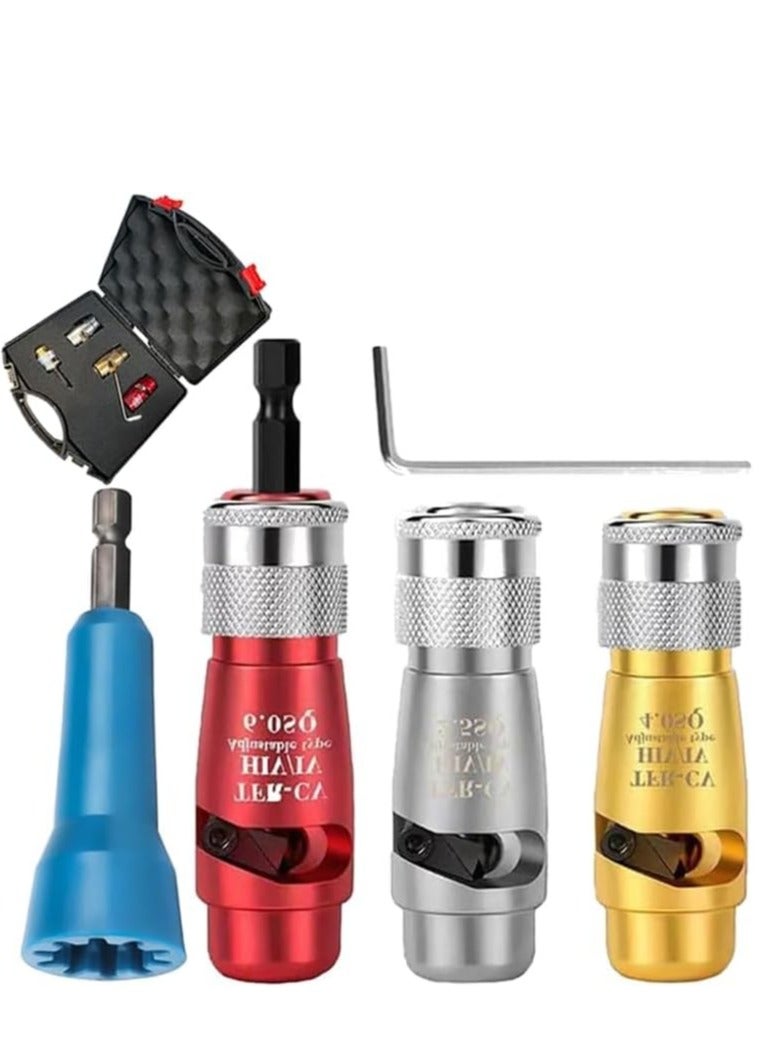 SYOSI مجموعة أدوات تجريد الأسلاك Twist وCable, أداة تجريد Twist كابل من سبائك الألمنيوم العالمية مع مفتاح, أداة احترافية محمولة لتدوير المكسرات الأسلاك لمثقاب الطاقة, تجريد سريع للكابل ووصلات - Image 1