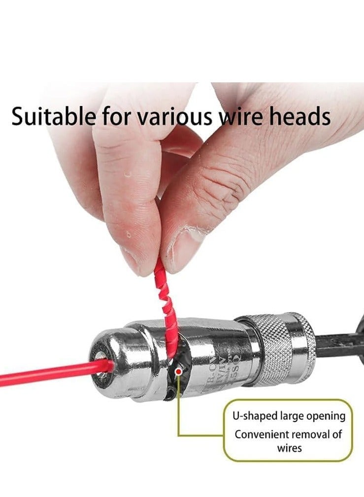 SYOSI مجموعة أدوات تجريد الأسلاك Twist وCable, أداة تجريد Twist كابل من سبائك الألمنيوم العالمية مع مفتاح, أداة احترافية محمولة لتدوير المكسرات الأسلاك لمثقاب الطاقة, تجريد سريع للكابل ووصلات - Image 5